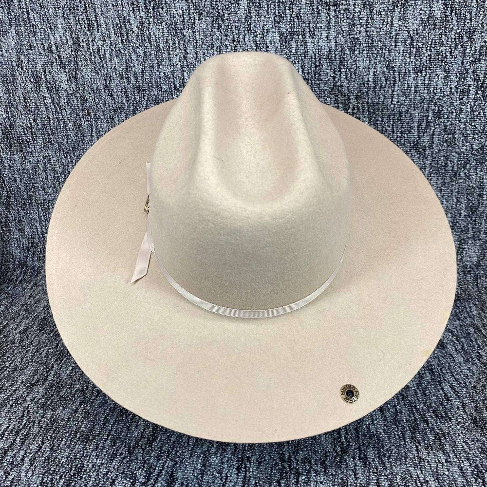 Peter Grimm Wide Brim Fedora Hat Tan Wool Felt Boho Western Rabbit Pin Unisex - Picture 6 of 9